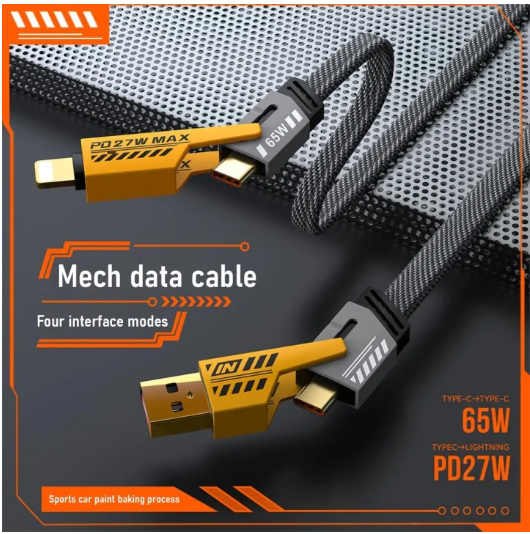4-in-1 Universal Data Cable (2-Pack) | Fast Charging & Durable