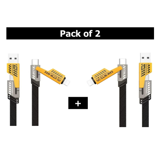 4-in-1 Universal Data Cable (2-Pack) | Fast Charging & Durable