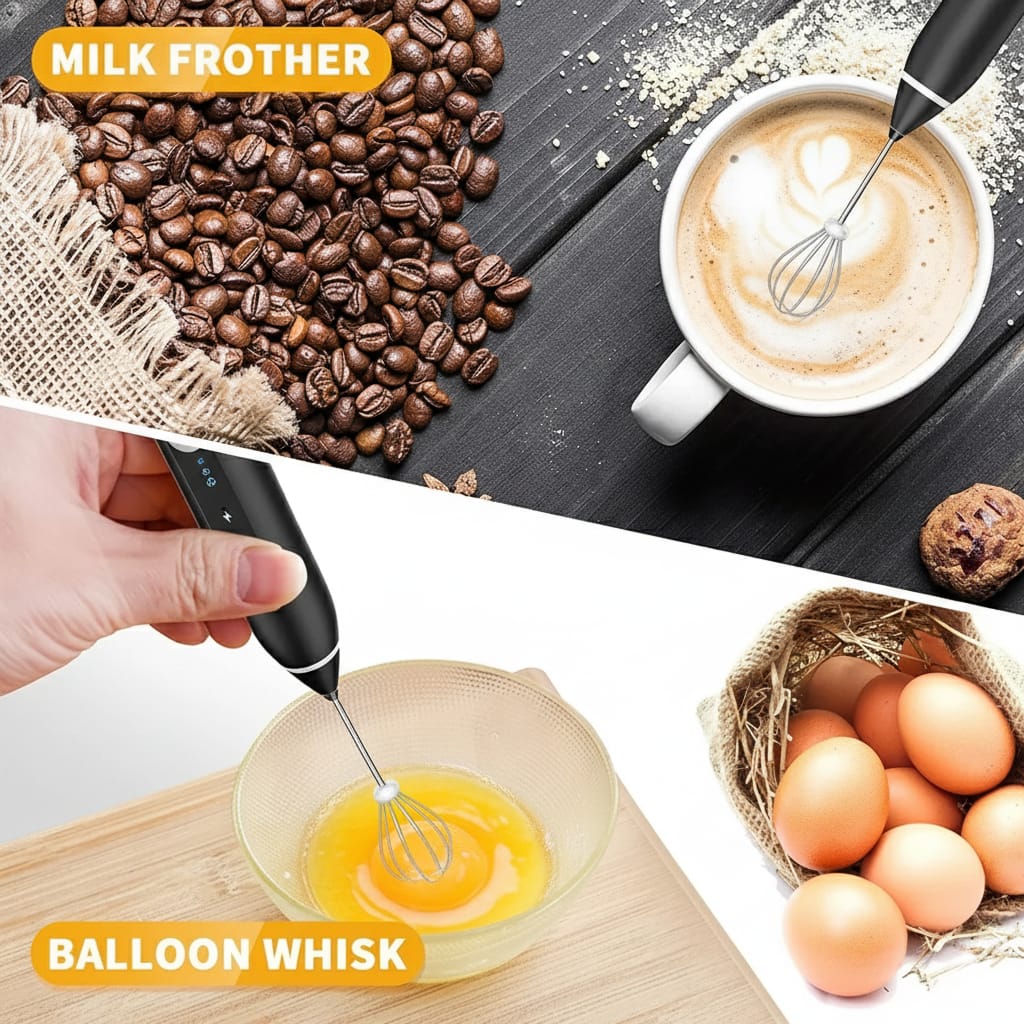 2-in-1 Electric Rechargeable Coffee Beater & Milk Frother