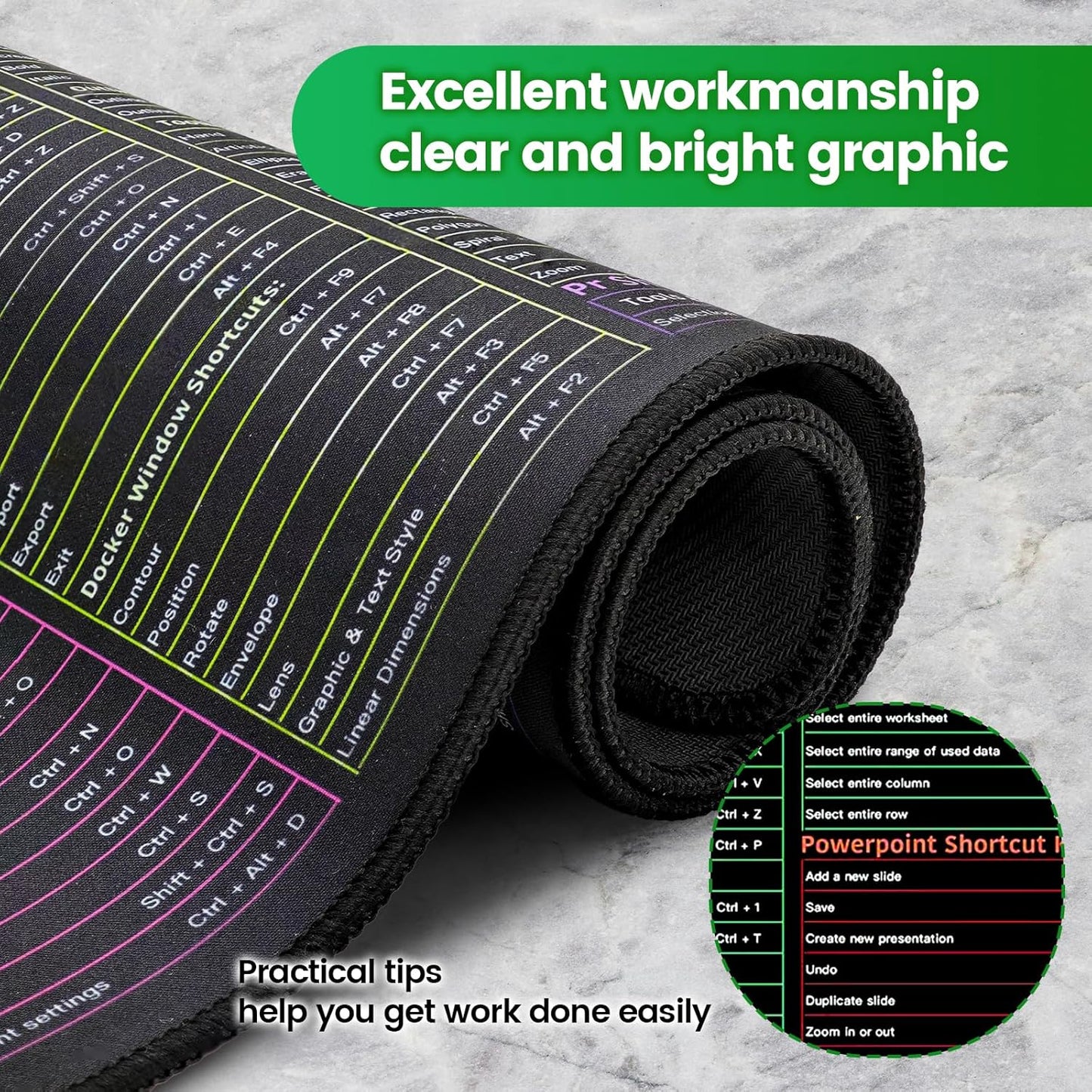Shortcut Keyboard Mat Office Ps Lock Edge Cad/wo/ai/excel/cdr/ppt Keyboard Table Mat Consignment